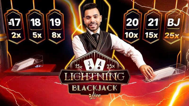 Table de Lightning Blackjack en direct